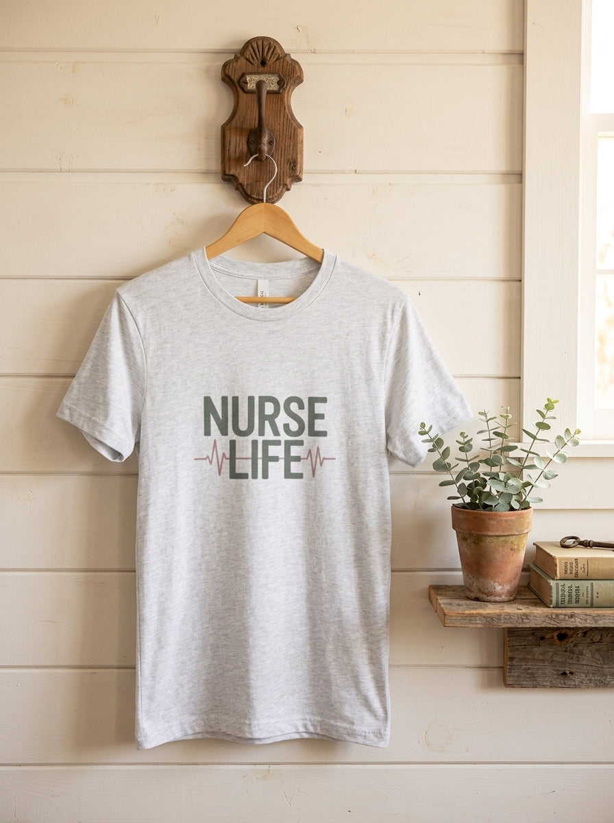 Nurse Life Shirt, Simple Nurse Tee, Minimalist Nursing Gift, RN Life