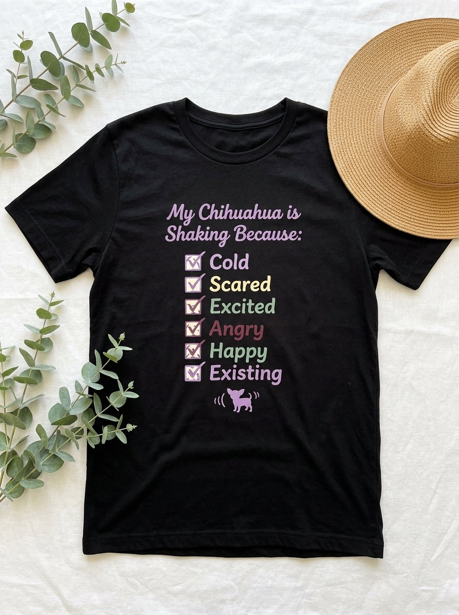 Chihuahua Shaking Checklist Shirt - Funny Chi Owner Humor Tee