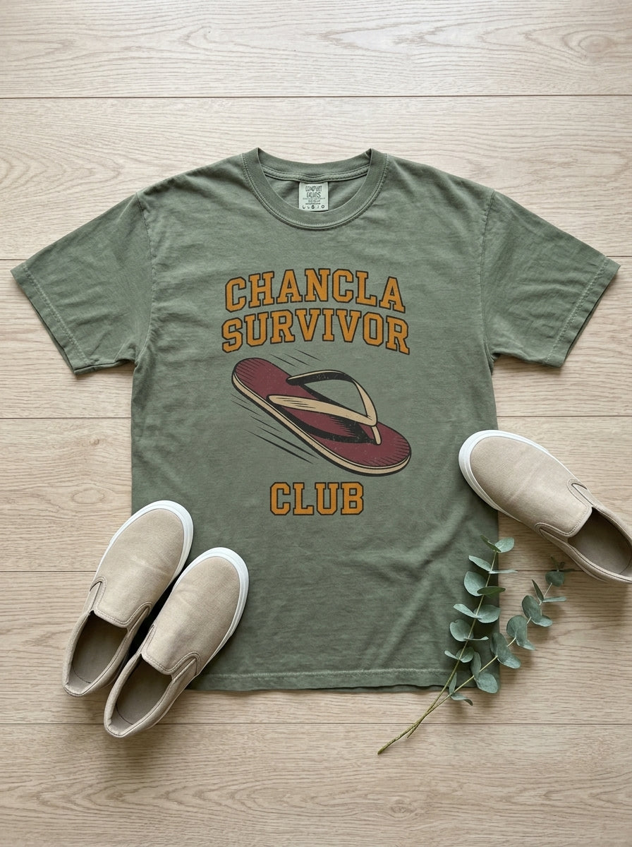 Chancla Survivor Shirt - Mexican Mom Humor Tee - Funny Heritage Gift