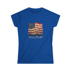 Women's America the Beautiful Shirt Vintage Flag Wildflowers