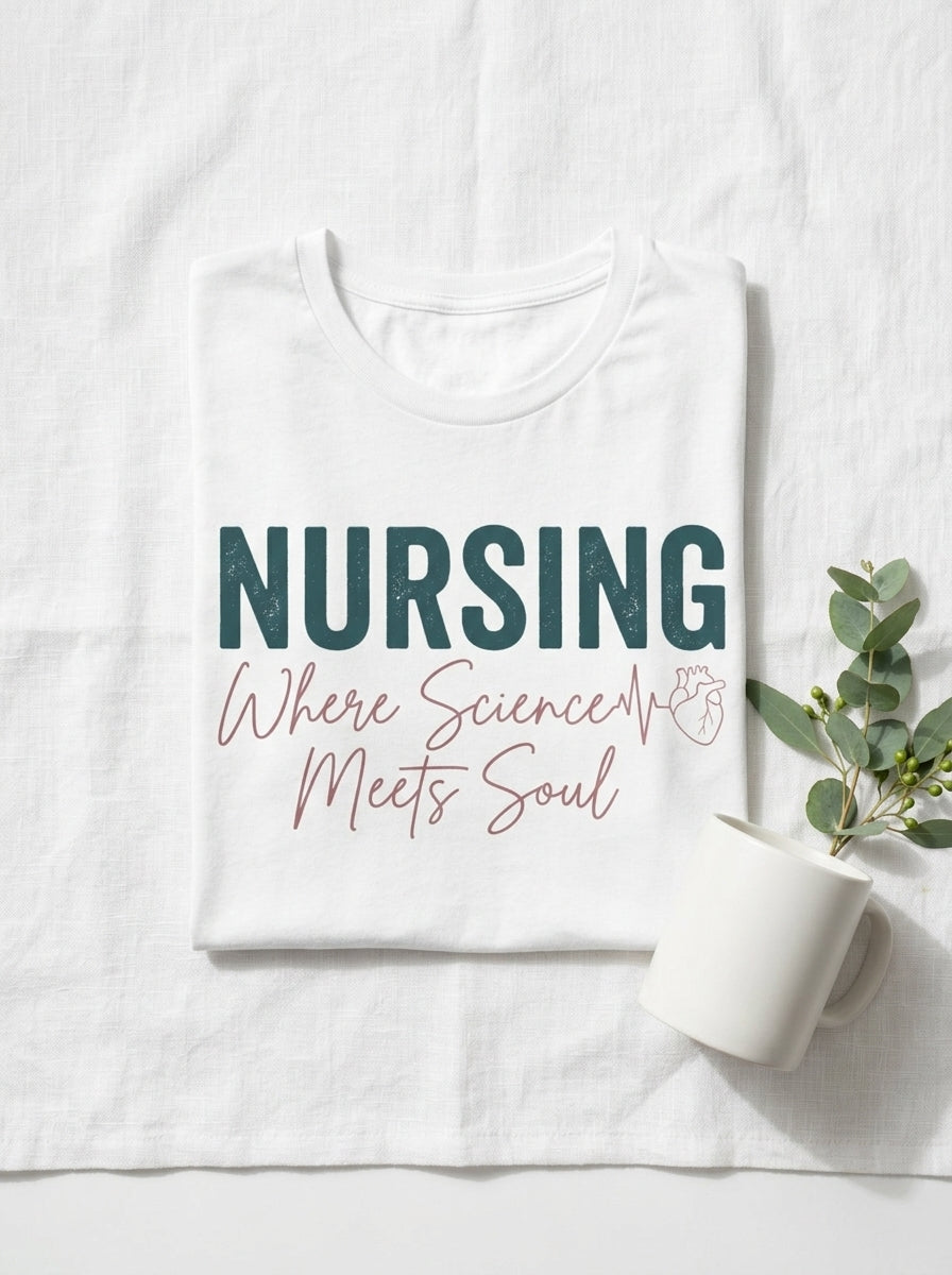 Nursing Science Meets Soul Shirt - Elegant RN Gift Inspirational Nurse Tee