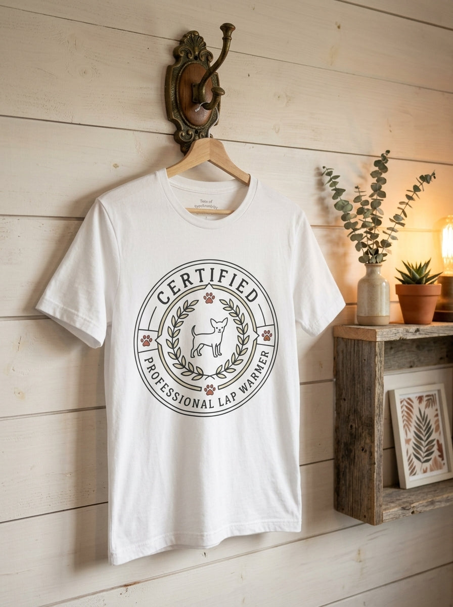 Chihuahua Professional Lap Warmer Shirt - Funny Dog Owner Gift Tee