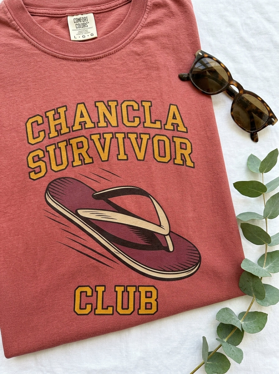 Chancla Survivor Shirt - Mexican Mom Humor Tee - Funny Heritage Gift