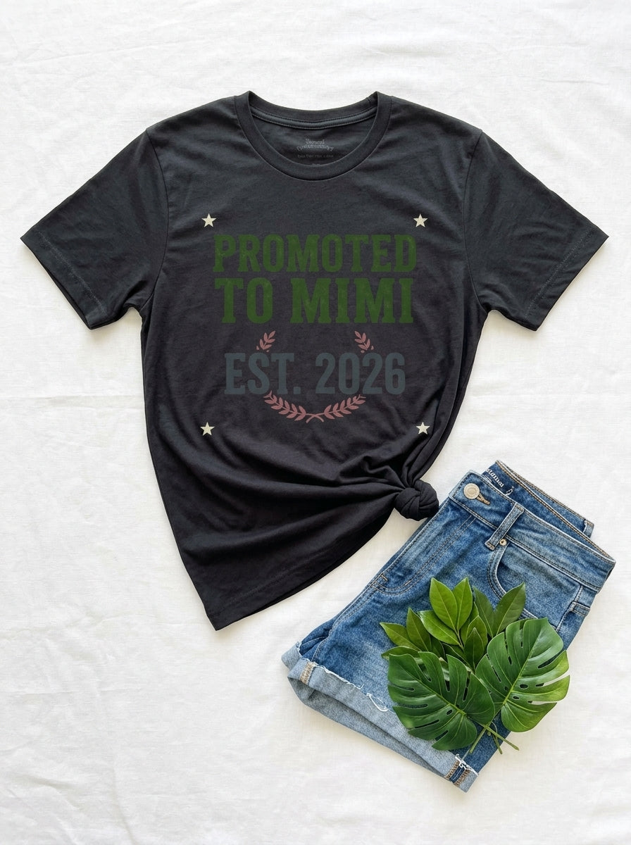 Promoted to MiMi T-Shirt Est 2024 - New Grandma Mother's Day Gift