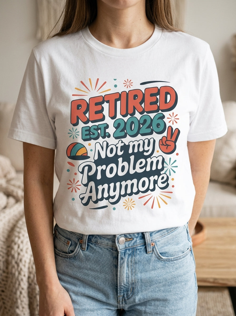 Retired Teacher 2026 Shirt, Retirement Gift, Not My Problem Teacher Tee