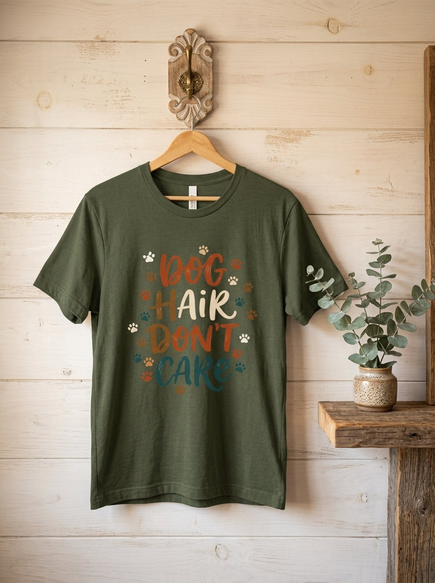 Dog Hair Don't Care Shirt - Funny Dog Mom Tee for Proud Pet Parents