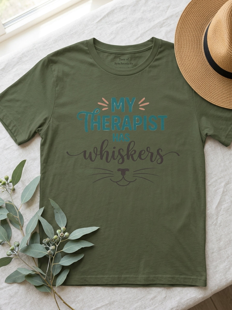 My Therapist Has Whiskers Cat Shirt - Funny Cat Lover Mental Health Tee