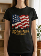 Women's 250 Years Of Freedom 1776-2026 American Flag Shirt