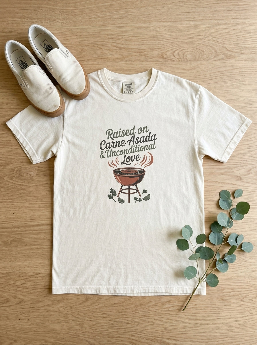 Raised on Carne Asada Mexican Family Shirt - Latino Heritage Gift Tee