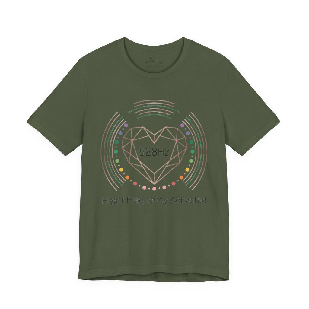 528Hz Heart Frequency Activation Shirt - - Military Green