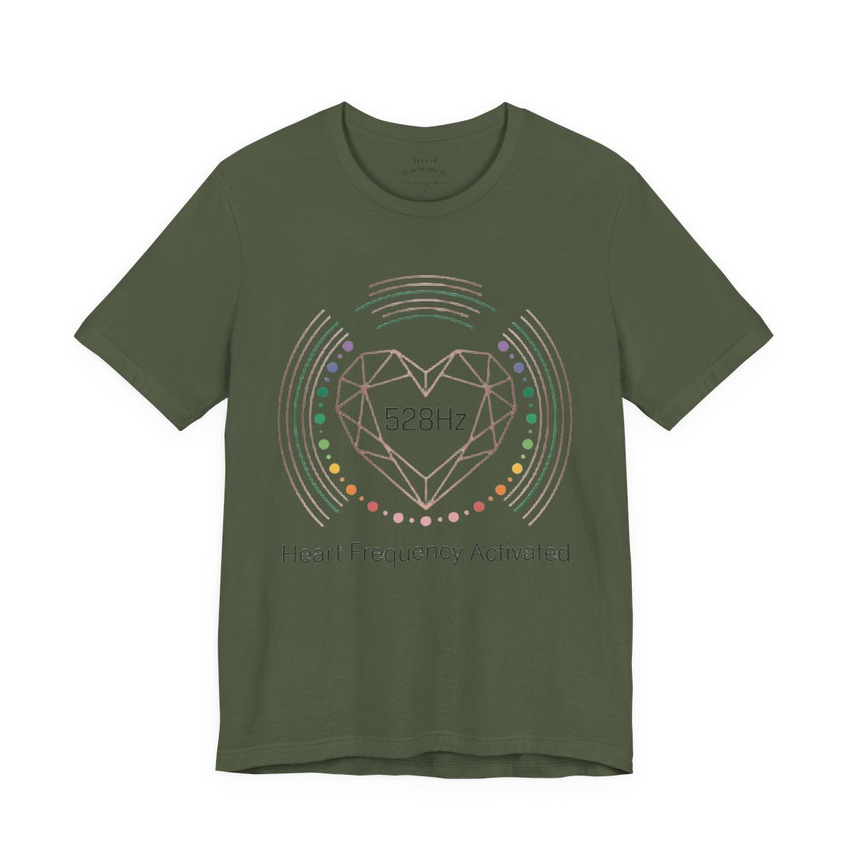 528Hz Heart Frequency Activation Shirt - - Military Green