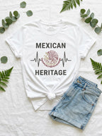 Mexican Heritage Heartbeat Shirt - Águila Eagle Pride Pulse Graphic Tee