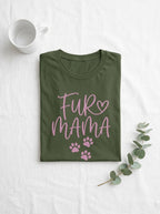 Fur Mama Shirt - Sweet Dog Mom Tee with Heart and Paw Print Design