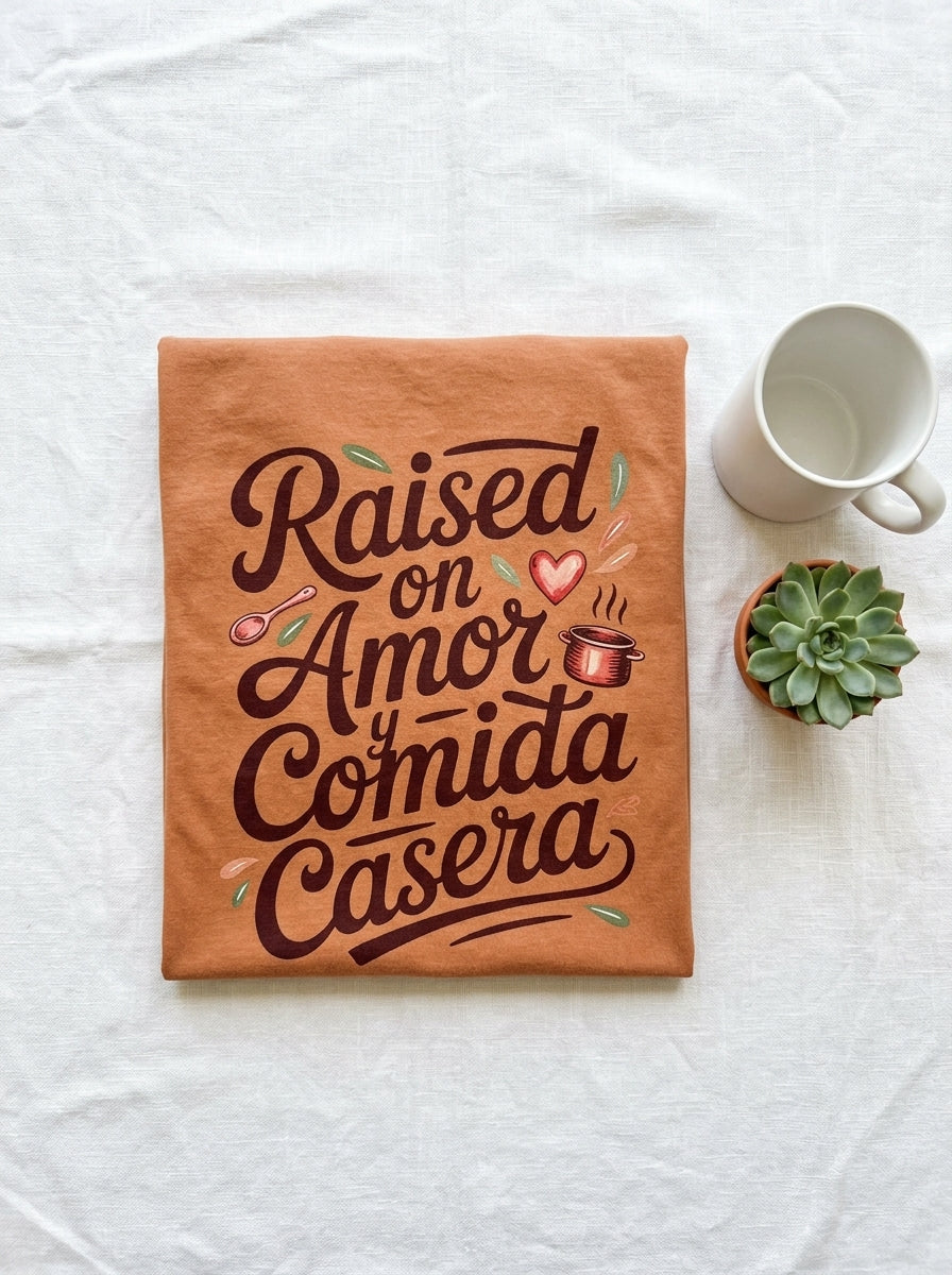 Raised on Amor Shirt - Mexican Family Tee - Heritage Love Design