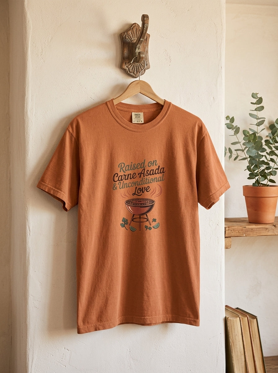 Raised on Carne Asada Mexican Family Shirt - Latino Heritage Gift Tee