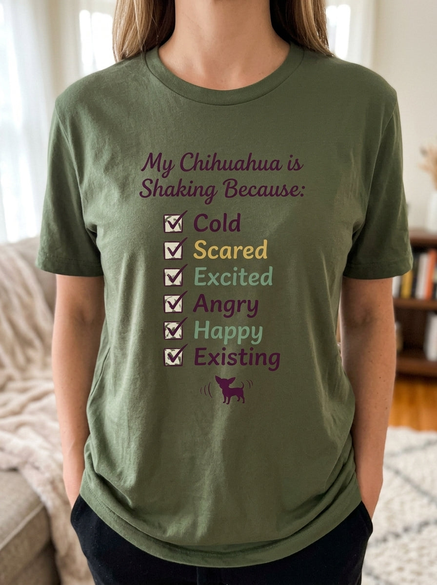 Chihuahua Shaking Checklist Shirt - Funny Chi Owner Humor Tee