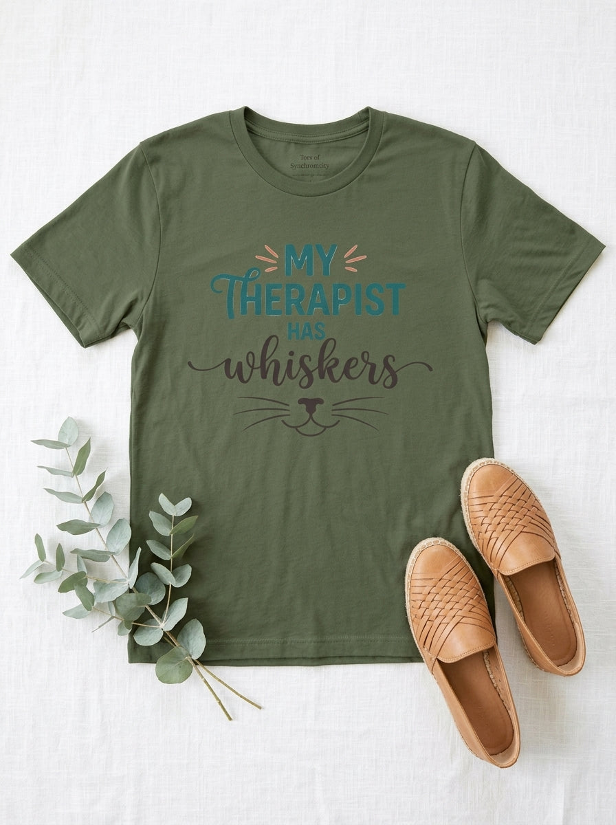 My Therapist Has Whiskers Cat Shirt - Funny Cat Lover Mental Health Tee
