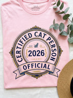 Certified Cat Person T-Shirt - Official Cat Lover Badge Design Tee
