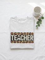 Leopard Teacher Shirt, Trendy Teacher Tee, Stylish Educator Gift