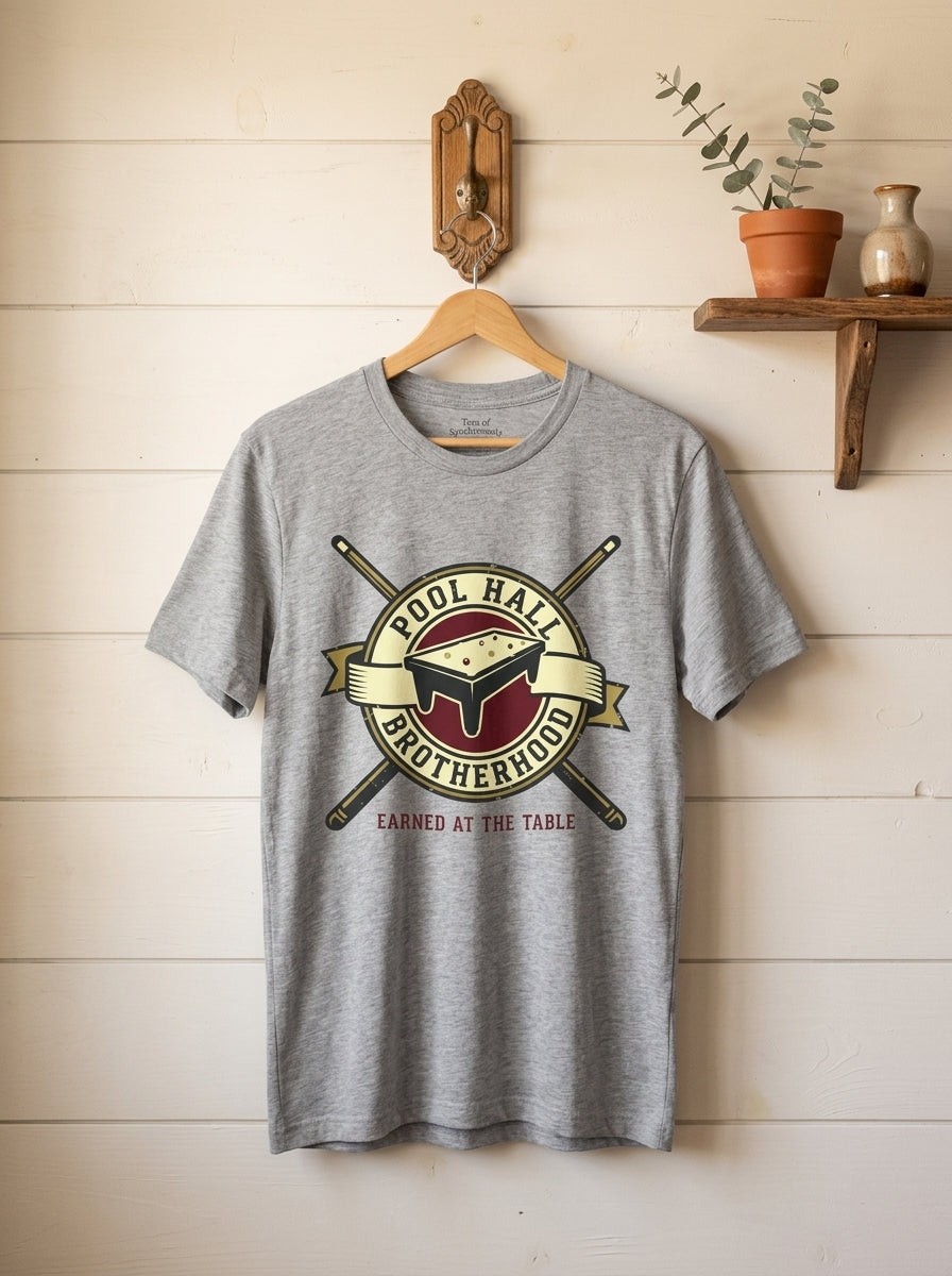 Pool Hall Brotherhood Shirt - Billiards Player Community Graphic Tee