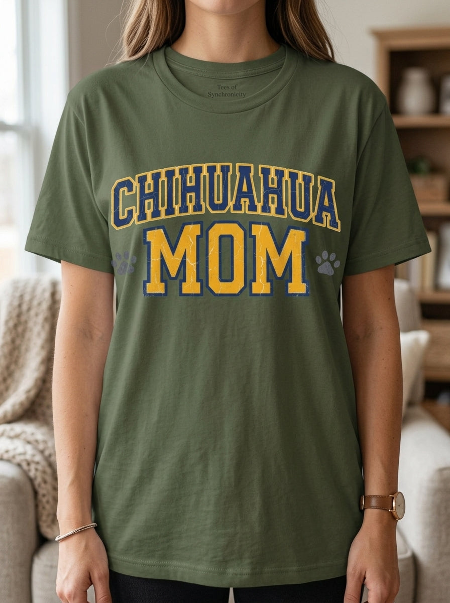Chihuahua Mom Shirt - Varsity Style Dog Parent Gift Tee Est 2024
