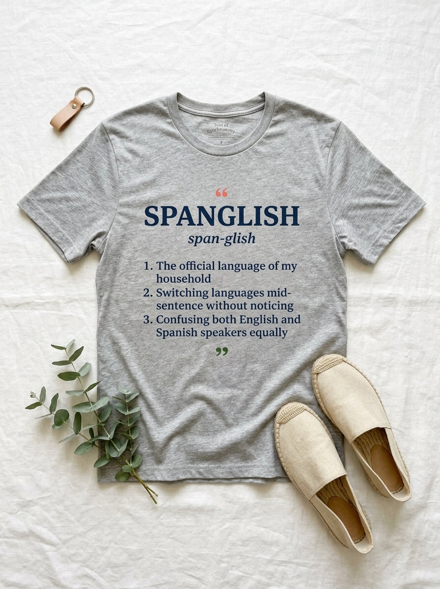 Fluent in Spanglish Dictionary Shirt - Funny Bilingual Latino Humor Tee