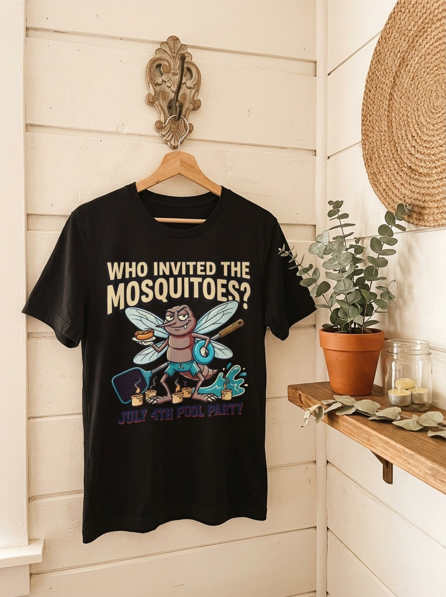 Funny July 4th BBQ Pool Party Mosquito Shirt for Family Chaos
