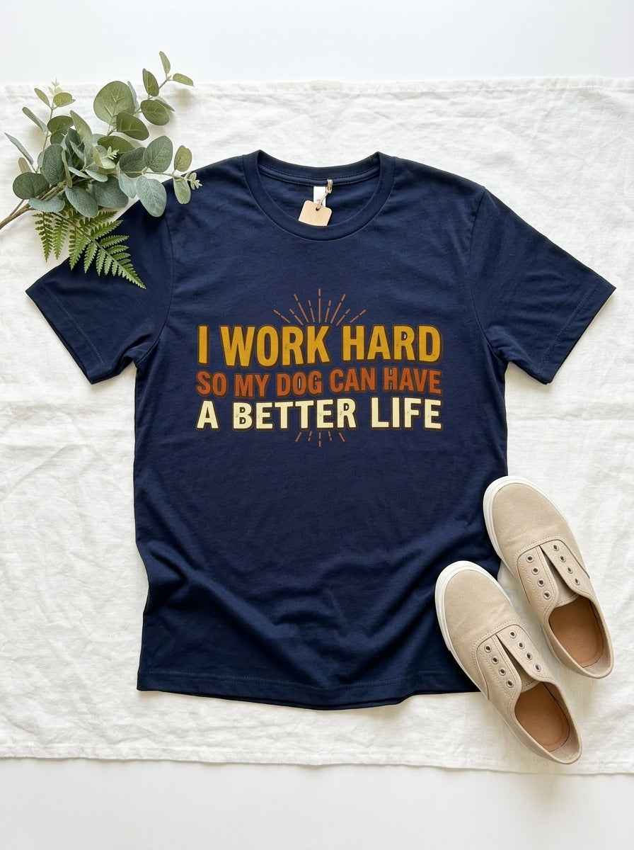 I Work Hard So My Dog Can Have a Better Life Shirt - Funny Dog Parent Tee