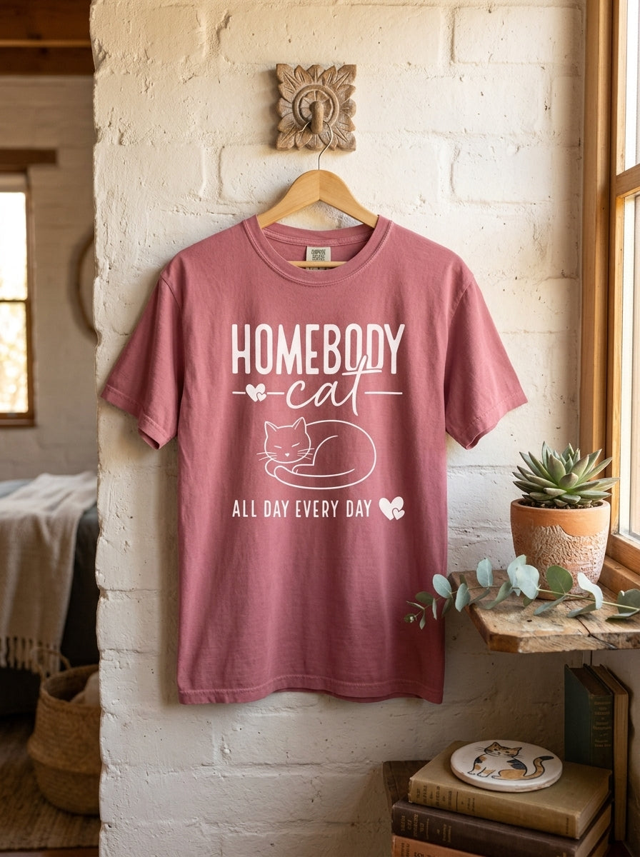 Homebody Cat All Day Every Day T-Shirt Cat Lover Gift