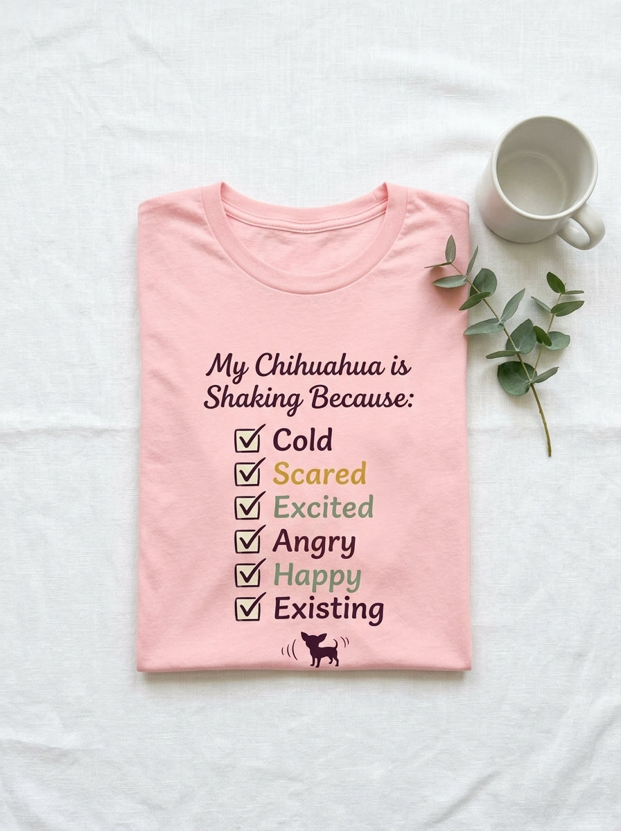 Chihuahua Shaking Checklist Shirt - Funny Chi Owner Humor Tee