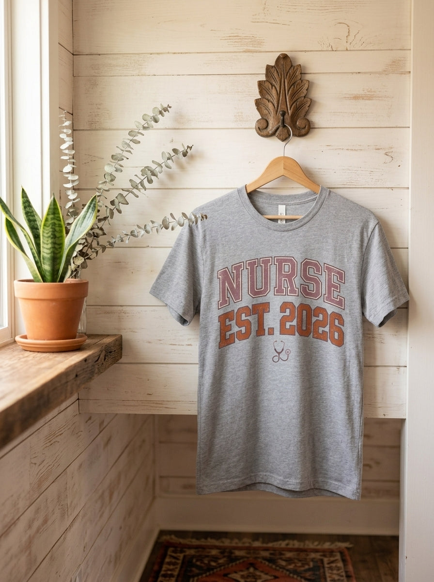 Nurse Est. 2026 Shirt - Nursing School Graduation Gift RN Graduate Tee