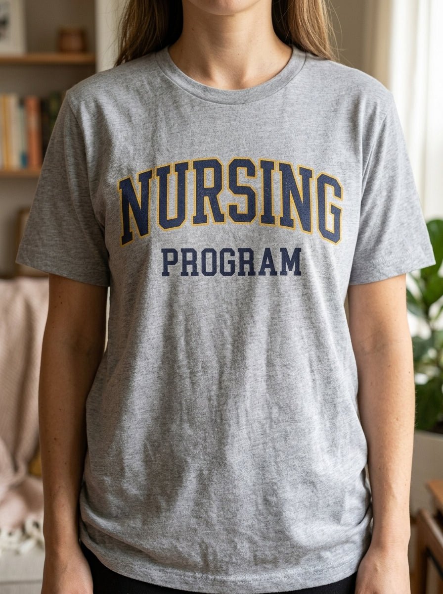 Nursing School Shirt - University Nursing Program Athletic Block Letter Tee