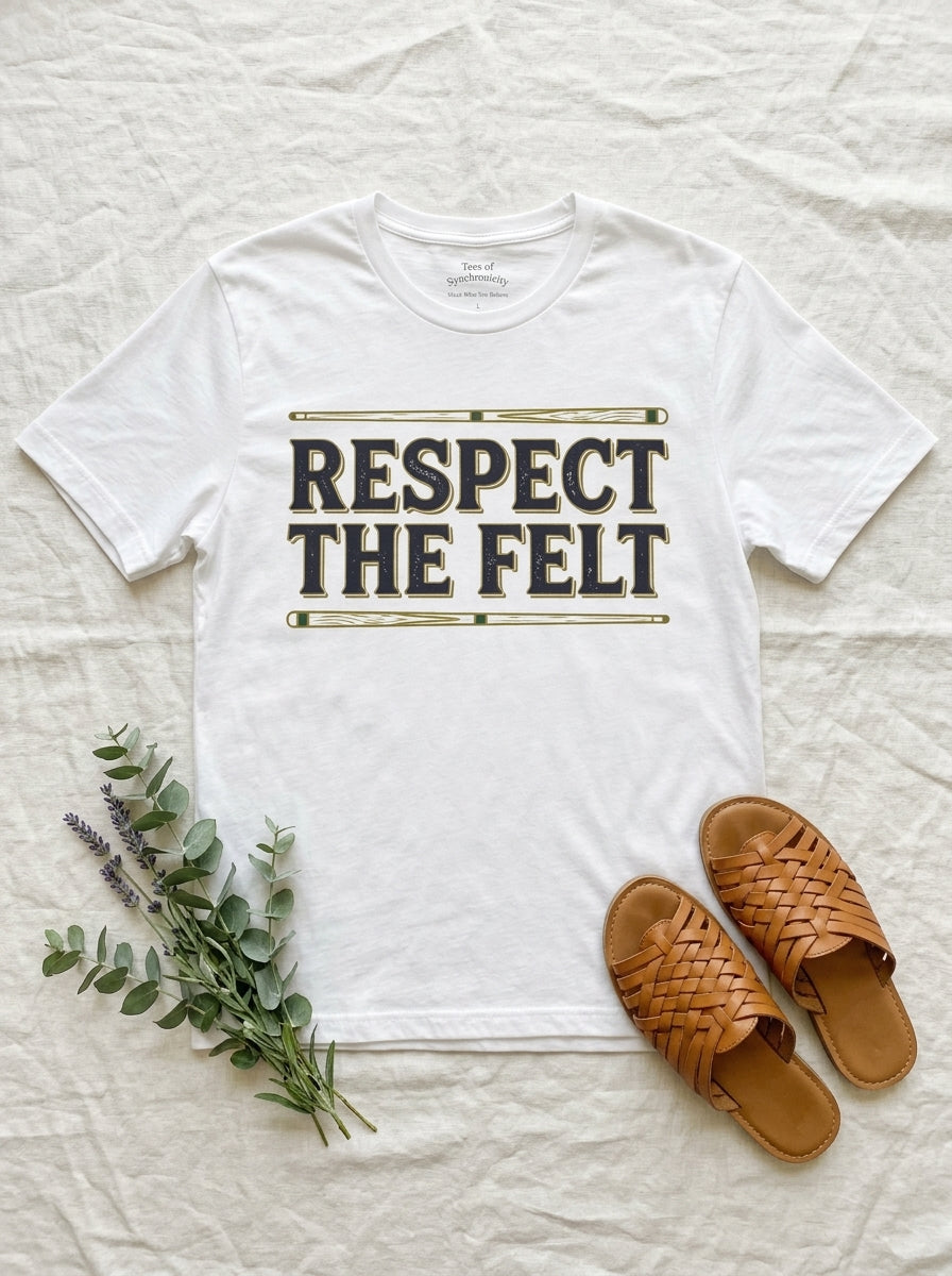 Billiards Player Shirt - Respect the Felt Vintage Pool Hall Tee