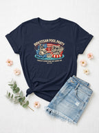 Women's Bipartisan Pool Party 4th of July Funny Political Tee