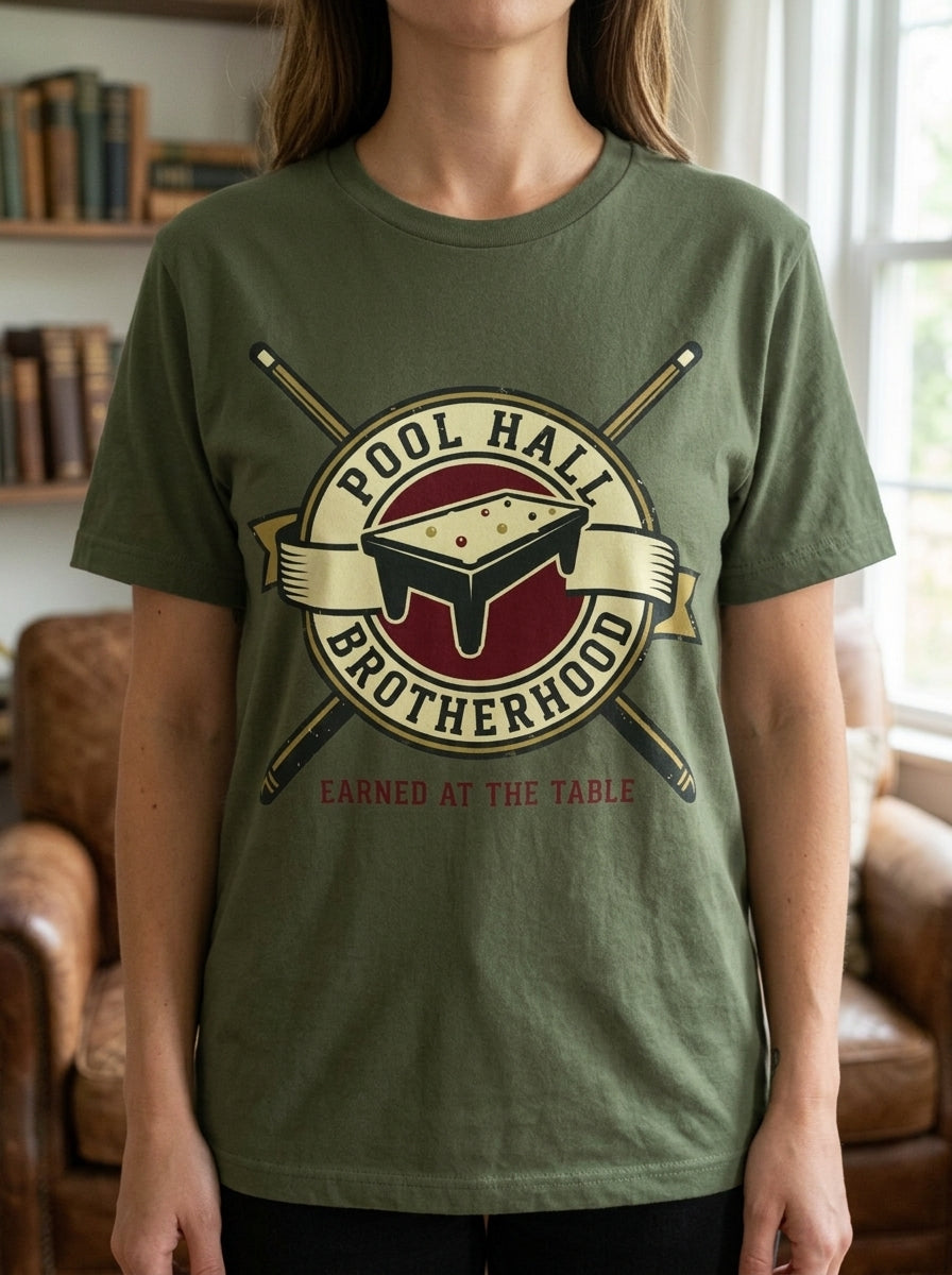 Pool Hall Brotherhood Shirt - Billiards Player Community Graphic Tee