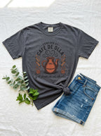 Powered by Café de Olla Shirt - Mexican American Heritage Coffee Tee