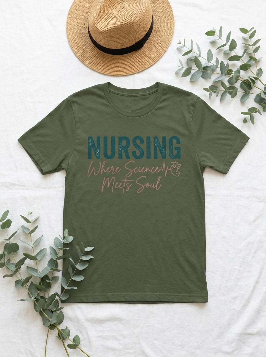 Nursing Science Meets Soul Shirt - Elegant RN Gift Inspirational Nurse Tee