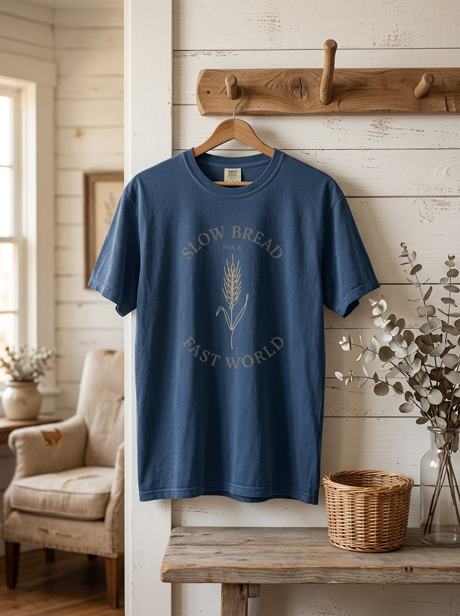 Slow Bread Fast World Shirt - Artisan Sourdough Baker T-Shirt Gift