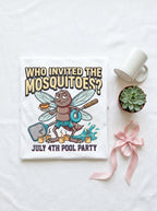 Women's Funny July 4th BBQ Pool Party Mosquito Shirt for Family Chaos