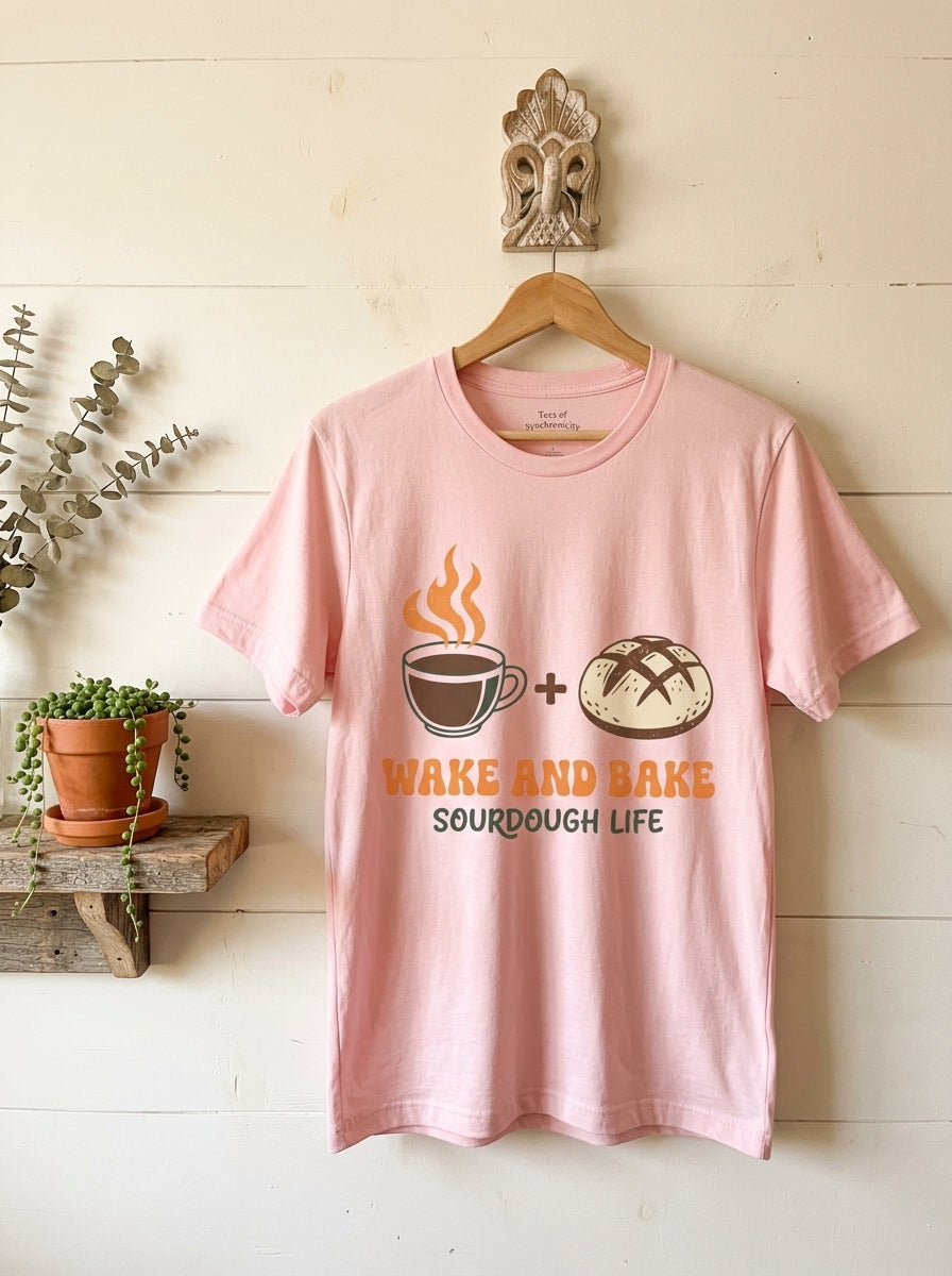 Wake and Bake Sourdough Shirt - Funny Bread Baker Coffee T-Shirt