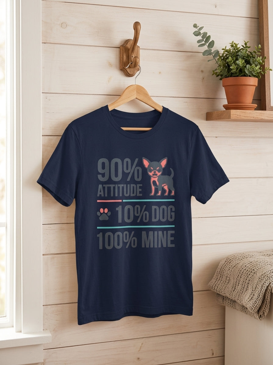 Chihuahua 90% Attitude Shirt - Funny Dog Personality Graphic Tee