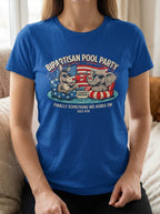 Women's Bipartisan Pool Party 4th of July Funny Political Tee