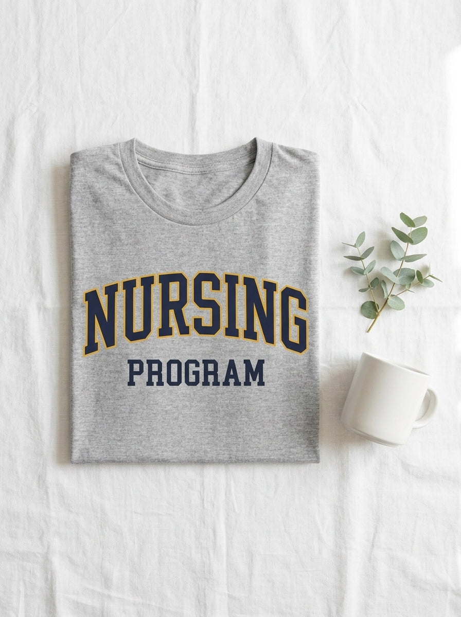 Nursing School Shirt - University Nursing Program Athletic Block Letter Tee