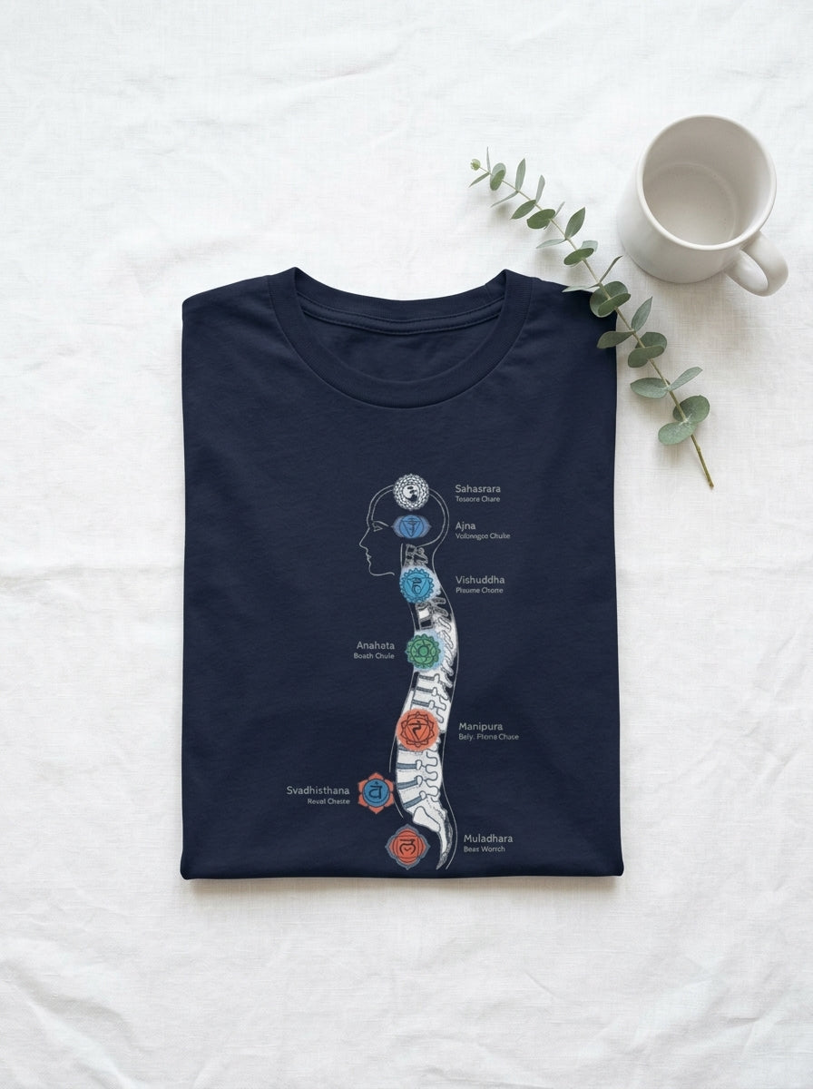 Subtle Body Chakra Spine Shirt - Energy Anatomy Yoga Teacher Tee