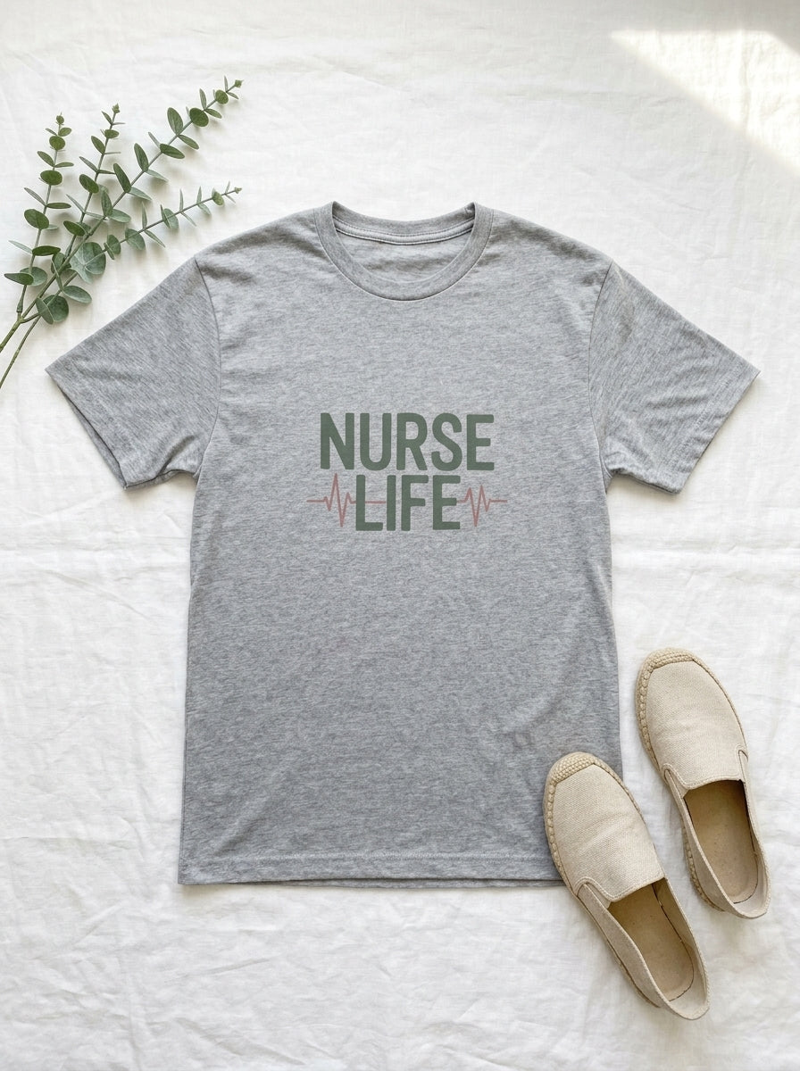 Nurse Life Shirt, Simple Nurse Tee, Minimalist Nursing Gift, RN Life