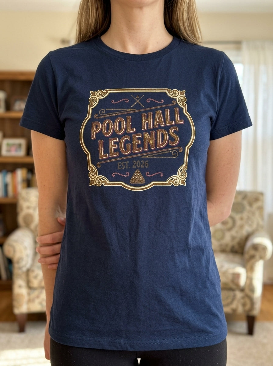 Women's Pool Hall Legends Vintage Billiards T-Shirt - Classic Player Tee