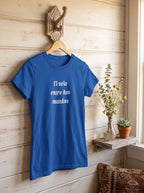 Women's El Velo Entre Dos Mundos Spanish Spiritual T-Shirt Latino Heritage Ancestral Mystic Tee