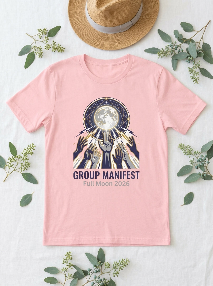 Group Manifest Full Moon 2026 Shirt - Collective Manifestation Ritual Tee