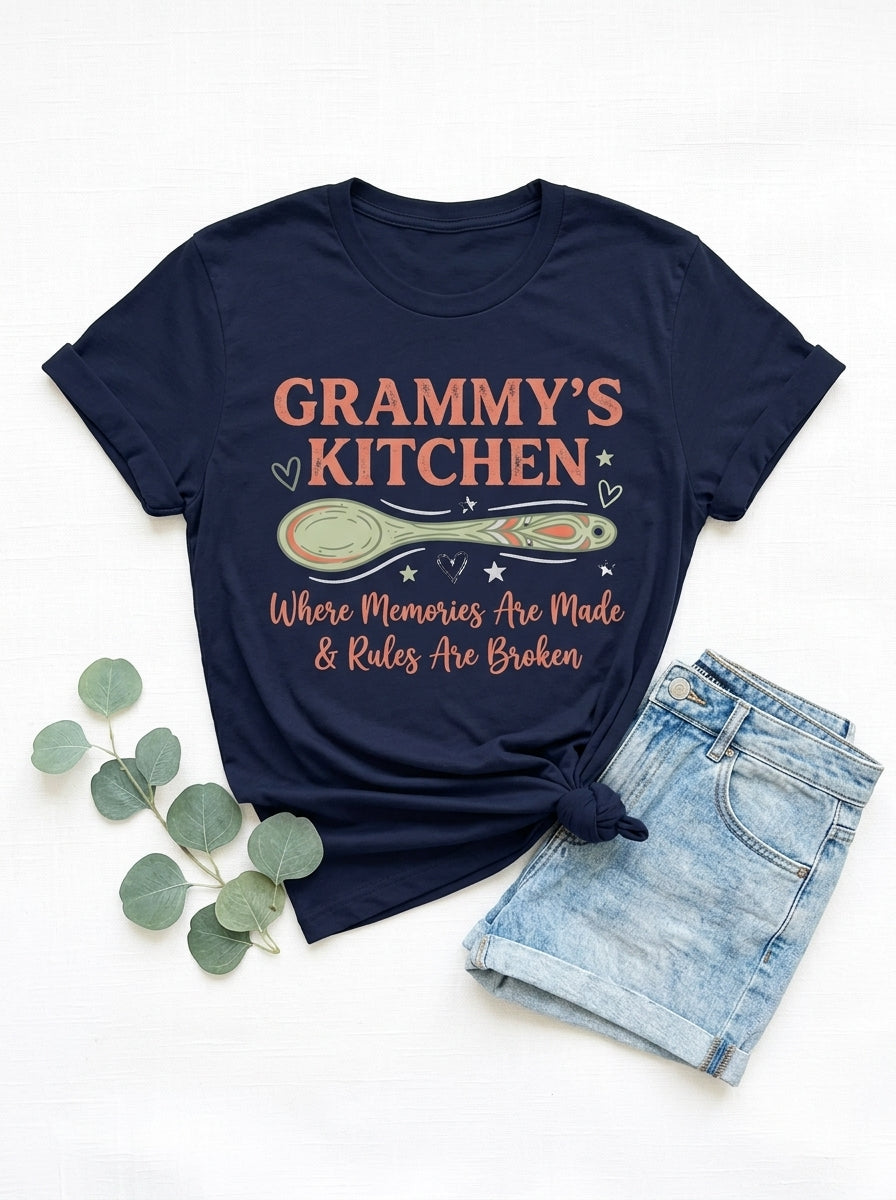 Grammy's Kitchen T-Shirt - Grandma Mother's Day Gift Rules Broken