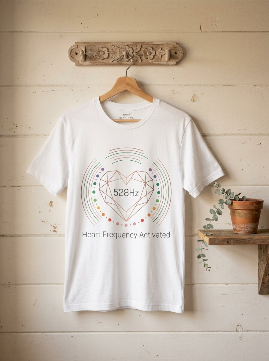 528Hz Heart Frequency Activation Shirt - Energy Healing Chakra Tee